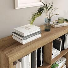 Robusto organizador de estantería de oficina de 6 cubos - estantería de madera alta de 53 pulgadas - diseño anti-punta, almacenamiento versátil y pantalla para oficina en casa, sala de estar, dormitorio - Roble sueco - Ver 5