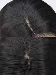 alicegarden 30-Inch Long Synthetic Wig Featuring A Natural Curly Hair Look A Stunning Black. Middle Part Design , It Is Crafted From Heat-Resistant Fiber To Ensure Durability. This False Hairpiece Is Perfect For Ms Daily Use, Offering A Natural And Realistic Appearance That Mimics It Is Also A Gift For Women. - Black - View 5