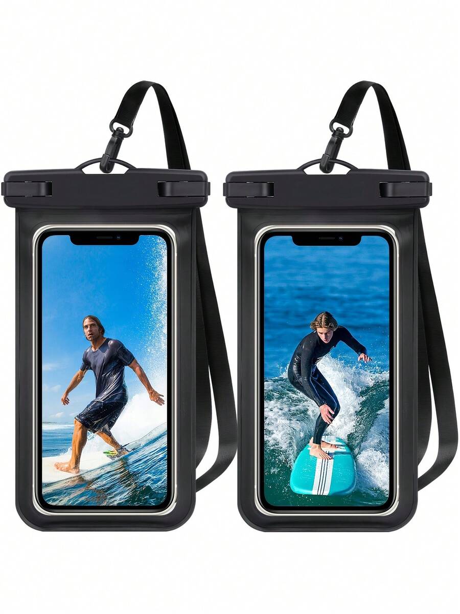 1/2个 6.8英寸防水手机袋 - 适用于16 Pro 15 14 13 12 11 Pro Max XS Plus、Galaxy手机，防水干袋，适用于游泳、浮潜、海滩探险，触屏防水手机壳，适用于游泳、摄影、漂流、潜水、送货和特殊骑手