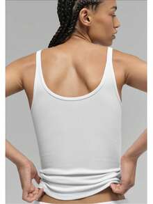 Alo Yoga Ribbed Prosper Tank | Signature Micro-Ribbed Performance Fabric | High-Neck Sophisticated Silhouette | Built-In Shelf Bra Support | Moisture-Wicking & 4-Way Stretch | Essential Luxury Activewear - trắng - Xem 3