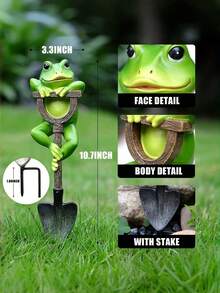 Animal Figurine Garden Statue, Outdoor Decor With Shovel, Resin Plant Decoration Landscape Sculpture Gift Art Accessory, Suitable For Yard, Lawn, Patio, Backyard, Home Planter - Multiple Styles - View 6