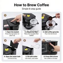 3-In-1 Breakfast Station, Toaster Oven Coffee Maker Combo With Nonstick Griddle, Compact Countertop Breakfast Maker For Small Kitchens, Dorms And Apartments - Black - View 9
