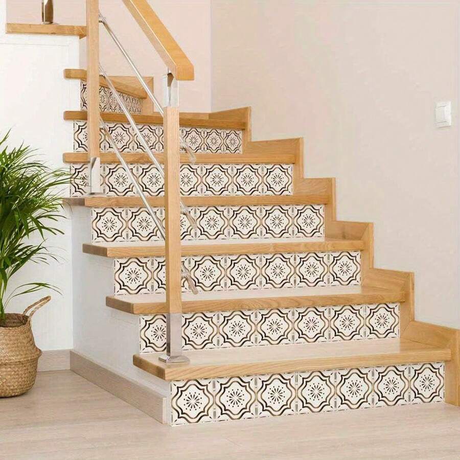 Multicolor Geometric Talavera Tile Stickers 4x4 Inch 24 Pack Self Adhesive Wall Decals Easy Peel And Stick For Kitchen Bathroom Stair Decor - Multicolor - View 1