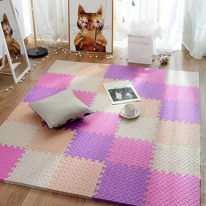 16 piezas de Alfombras de Piso de Espuma EVA, Antideslizantes e Impermeables para Piso del Hogar, Estilo Rompecabezas Entrelazable, Esterilla de Yoga y Entrenamiento Exterior