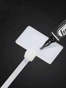 100 piezas Etiquetas de cable, Etiquetas de cable de red, Correas de etiqueta, Etiquetas de hebilla, Correas de plástico impermeables, Marcadores de etiqueta, Organizadores de cable de hebilla impermeables, Correas de marcado de plástico - multicolor - Ver 12
