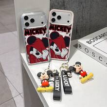 This Disney Mickey Mouse Pattern Lanyard Phone Case Features A Strong Magnetic Closure And Full Coverage Of Acrylic And TPU Material. It's Shockproof, Lightweight, And Suitable For IPhone17/16/11/13/15/15 Plus/15 Pro/15 Pro Max/12/14 Pro Max/11 Pro Max/12 Pro/12 Pro Max/13. It's A Popular Birthday Gift, Business Gift, Durable, Stain-Resistant, And Fingerprint-Resistant New Phone Case For Men And Women. It Also Includes A Mickey Mouse Phone Case And Mickey Mouse Doll Bracelet. Compatible With SamsungGalaxy S20, S21, S22, S23, And S24 Series. It's The Perfect Gift For Friends And Family. This Stylish Phone Case Is Fun, Lightweight, And Durable. IPhone17 Pro Max Phone Case, Minnie Phone Case. - 粉色 - 查看 3