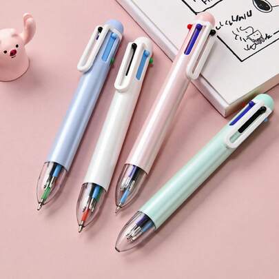 OBOVAY 1 Set 6-In-1 Retractable Multicolor Ballpoint Pen, Pastel Macaron 6 Colors Rollerball Pens With 1.0mm Bullet Tips, Smooth Writing For Journaling, Note-Taking And Office, Ideal Back-To-School Gift For Students And Stationery Lovers