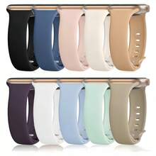 10条装柔软硅胶运动表带，兼容 38mm、40mm、41mm、42mm、44mm、45mm、46mm、49mm，适用于 Series 10、SE、9、8、7、6、5、4、3、Ultra，时尚健身必备礼品套装 - 多色9 - 查看 13