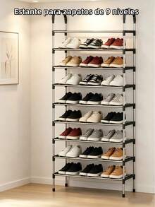 3/4/5/6 zapatero independiente,  zapatero con estante,  estante de almacenamiento, - Plateado - Ver 2