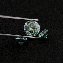 Round Cut High Quality Synthetic Moissanite, Brilliant Blue-Green Color, Suitable For Jewelry Making, Necklace And Ring DIY - Mint Green - View 8