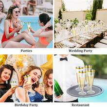 10只/20只/25只/30只/50只/100只装高品质可重复使用香槟杯套装，适用于各种派对，例如聚会、婚礼、生日、情人节、母亲节等。（香槟杯、派对杯、生日杯） - 查看 9