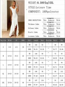 Đầm nữ thanh lịch với viền bèo nhún, thích hợp cho đám cưới và tiệc tùng, mùa xuân/hè. - trắng - Xem 5