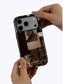 1 Pieza Funda de teléfono con diseño de estampado de leopardo para iPhone 17 Pro Max, adecuada para iPhone 16 Pro Max, 15 Pro Max, 14 Pro Max, un estuche de teléfono coreano elegante e interesante, compatible con 11/12/13/14/15/75 Pro Max Plus, diseño elegante para hombres y mujeres, regalo ideal para Navidad, San Valentín, Pascua, temporada de bodas y cumpleaños para la novia - Multicolor - Ver 4
