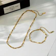 1件/2件装不锈钢刀片项链，小众酷炫风格，简约气质，彰显个性，轻盈奢华，不褪色套装，日常通勤，夏日魅力，女士项链，不锈钢链饰，女士不锈钢饰品，女士手链 - 彩色 - 查看 6