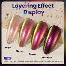 Beetles 15ML Chrome Nail Polish - Chameleon Ember Holographic Nail Polish Quick Dry Glitter Red Gold Purple Long Lasting DIY Mooncat Fingernail Art Salon Gift For Girls Women - Chrome ánh kim ba chiều - Xem 3