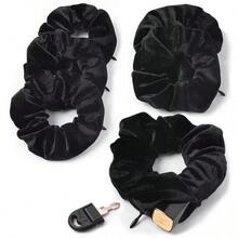 1pc Zipper Tie-Dye Headband, Multifunctional Headband Storage Bag, Can Store Cash, Lipstick, Earphones, Accessories, Fashionable Polyester Headband Accessory, Travel Storage Pouch - Black - View 5