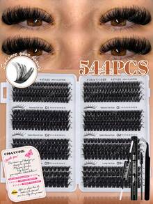 608/544 Pcs Bulu Mata Palsu Individual D-Curl, Kapasitas Besar, Berbagai Gaya Tercampur dalam Satu Kotak, Buku Bulu Mata Tahan Lama, Mudah Dibawa, Kit Bulu Mata Alami dan Tahan Lama, Cocok untuk Pemakaian Sehari-hari, Pernikahan, Pesta - MultiWarna - View 14