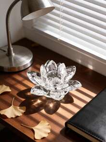 1pc Lotus Shaped Desktop Decor, Suitable For Home Decoration, Bedroom Best Gifts Birthday Graduation - Clear - View 10