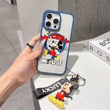 This Disney Mickey Mouse Pattern Lanyard Phone Case Features A Strong Magnetic Closure And Full Coverage Of Acrylic And TPU Material. It's Shockproof, Lightweight, And Suitable For IPhone17/16/11/13/15/15 Plus/15 Pro/15 Pro Max/12/14 Pro Max/11 Pro Max/12 Pro/12 Pro Max/13. It's A Popular Birthday Gift, Business Gift, Durable, Stain-Resistant, And Fingerprint-Resistant New Phone Case For Men And Women. It Also Includes A Mickey Mouse Phone Case And Mickey Mouse Doll Bracelet. Compatible With SamsungGalaxy S20, S21, S22, S23, And S24 Series. It's The Perfect Gift For Friends And Family. This Stylish Phone Case Is Fun, Lightweight, And Durable. IPhone17 Pro Max Phone Case, Minnie Phone Case. - màu đen - Xem 5