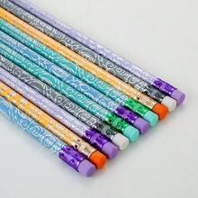 5支/20支装新款印花装饰铅笔，设计精美，带橡皮擦，适用于办公室、学校等多种场合，是绘画、书写、素描的理想之选，也是精致的小礼物。 - 套裝 - 查看 9