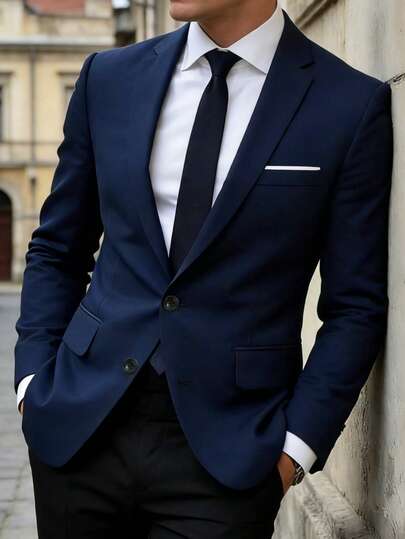 Chaqueta de traje para hombre, atuendo formal de negocios para todas las estaciones, adecuado para bodas, fiestas, oficina y eventos corporativos