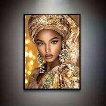 1件 DIY 5D 鑽石畫套件 優雅女性圖案－圓鑽全鑽藝術馬賽克手工，居家牆面裝飾，無框 - 無框 - 查看 3