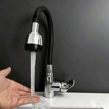 360° Swivel Flexible Kitchen Faucet - Single Handle Hot And Cold Water Mixer Tap, Polished Surface, Ceramic Valve And Base Mount, Suitable For Modern Kitchen/Bathroom - Multicolor - View 7