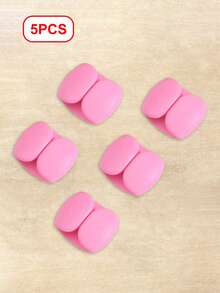 10pcs Cable Organizer Clips For Data Earphone Charging Cable Cord Management, Cord Winder Holder Multi-Purpose - Baby Pink - View 7