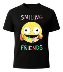 Colorful Smiling Friends Black T-Shirt In All Sizes. - Black - View 8
