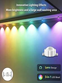 Đèn diềm mái RGB 101/53.81/32.81ft, đèn LED ngoài trời cố định 72/36/20 bóng, chống thấm nước, thích hợp trang trí Halloween, Giáng sinh và các ngày lễ khác. - Nhiều màu - Xem 12