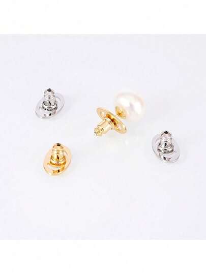 Earring Lifter Back, Button Perforated Earring Back For Drooping Ears, Large Locking Earring Support Back, Heavy Earring Replacement Part, Flat Earring Back For Earrings