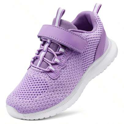 Kids Breathable Sneakers Lightweight Non-Slip Hook And Loop Walking School Shoes Sports Sneakers