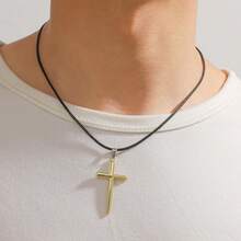 1pc Classic Sword Cross Pendant Necklace, Simple Versatile Meaningful Gift For Men - Cross and Sword Necklace - View 10