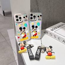 This Disney Mickey Mouse Pattern Lanyard Phone Case Features A Strong Magnetic Closure And Full Coverage Of Acrylic And TPU Material. It's Shockproof, Lightweight, And Suitable For IPhone17/16/11/13/15/15 Plus/15 Pro/15 Pro Max/12/14 Pro Max/11 Pro Max/12 Pro/12 Pro Max/13. It's A Popular Birthday Gift, Business Gift, Durable, Stain-Resistant, And Fingerprint-Resistant New Phone Case For Men And Women. It Also Includes A Mickey Mouse Phone Case And Mickey Mouse Doll Bracelet. Compatible With SamsungGalaxy S20, S21, S22, S23, And S24 Series. It's The Perfect Gift For Friends And Family. This Stylish Phone Case Is Fun, Lightweight, And Durable. IPhone17 Pro Max Phone Case, Minnie Phone Case. - 粉色 - 查看 8