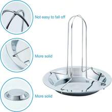 1 pieza Rejilla para asar pollo de acero inoxidable - Parrilla multifuncional con bandeja de goteo, accesorio plegable para cocinar al aire libre, camping y barbacoa - Multicolor - Ver 9