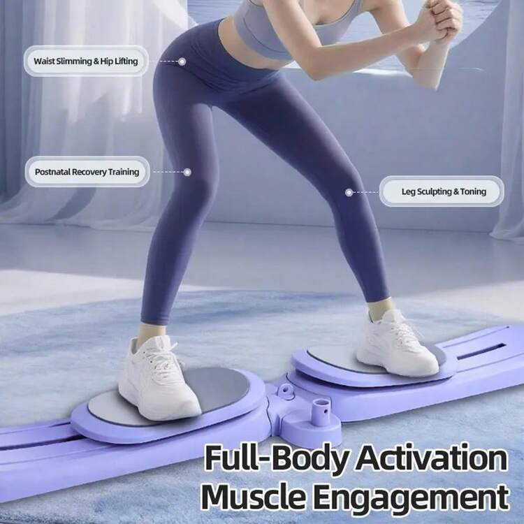 Home Folding Ski Machine, Full-Body Aerobic Fitness Quiet Trainer, Pelvic Floor Muscle Training And Postpartum Recovery Leg Press Device - 淡紫色 - 查看 6