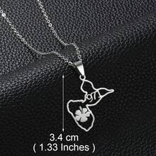 1件 重聚地图轮廓 974 芙蓉花和椰子树 瓜德罗普岛 马提尼克岛 吊坠项链 不锈钢首饰 - 彩色 - 查看 13