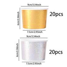 1. Holographic Silver Glitter Ice Cream Cups, 10pcs/20pcs/40pcs Set, 3oz Leak-Proof Disposable Dessert Bowls Suitable For Hot Or Cold Food, Birthday, Wedding, Party Supplies, Bridal Shower, Desserts, Popcorn, Yogurt And Party Favors - View 14