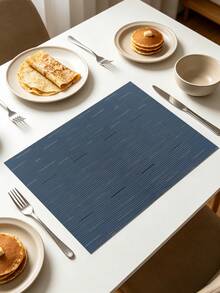 4/120pcs Rectangular PVC Woven Placemats, Washable Odorless Table Mats, Soft Easy To Store Western Style Dining Mats, Non-Slip Heat-Resistant Table Decor Mats, Suitable For Restaurants, Cafes, Homestays, Fit For Holidays, Parties, Gatherings, Birthdays, Weddings, Dinner Parties And More Occasions. - Multicolor - View 7