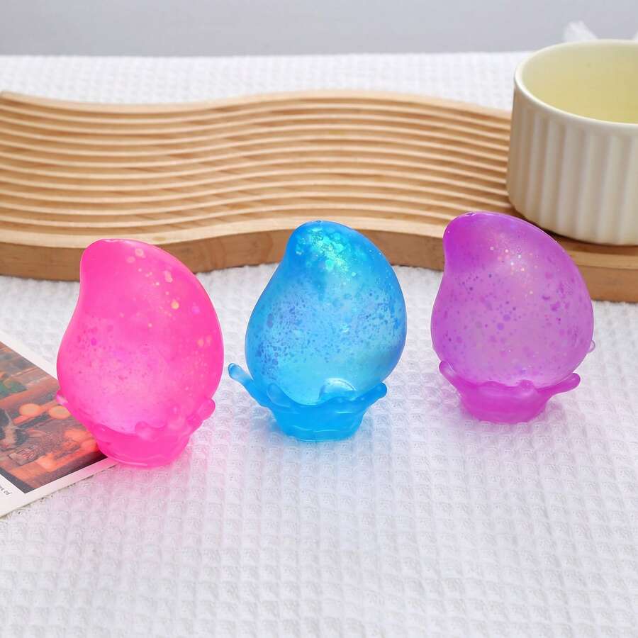 1pc Water Drop Shaped Squeeze Toy, Glitter Swirl Color Stress Relief Squeeze Toy Suitable For Teenagers, Students And Office Workers, Great For Classroom Use, Party Favors, Gift Bag Fillers, Back To School, Birthday And Holiday Gifts - View 1