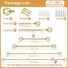 1 Set Batang Gorden Tugas Berat yang Dapat Diatur, Cocok untuk Jendela 21-158 Inci, dengan Finishing Sangkar Dekoratif Berpilin, Batang Gorden Emas, Cocok untuk Jendela dan Gorden Kamar Mandi, Dekorasi Rumah, Gorden Kamar Tidur, Batang Gorden Diameter 5/8" - Desain retro berongga - emas - View 15