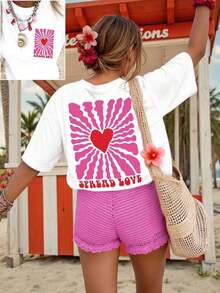 Nuevo Modelo de Verano 2026 1pscDrmWander Camisetas Gráficas de Primavera para Mujer, estilo corto, para vacaciones, ropa de primavera y de resort, 100% algodón, adecuadas para salidas al aire libre y uso diario en la calle. - Blanco - Ver 4