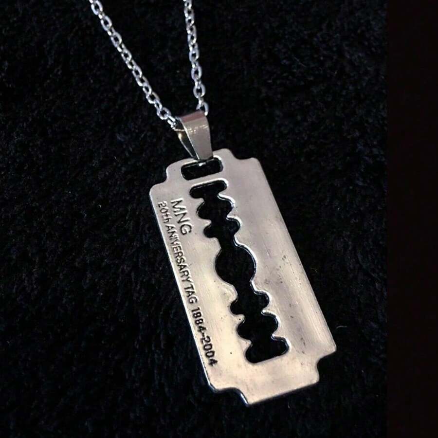 1pcs Razor Blade Pendant Necklace For Women Men Vintage Punk Goth Gothic Steampunk Y2k Aesthetic - 1件 - 查看 1