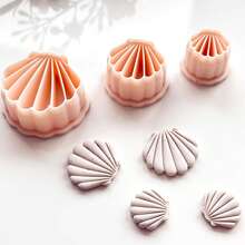 Bộ 3 khuôn cắt đất sét polymer hình vỏ sò, dụng cụ làm trang sức phong cách bãi biển mùa hè, khuôn đất sét polymer 3D độ chính xác cao để làm khuyên tai, dụng cụ làm khuyên tai bằng đất sét polymer. - Màu be - Xem 5