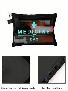 Nécessaire de malha com logo "Medication" em azul-petróleo brilhante, estojo portátil, bolsa de maquiagem, organizador de cuidados com a pele, item essencial para viagens, volta às aulas, material escolar, presente para madrinhas, presente de Dia das Mães, presente de aniversário, presente para amigos e professores, bolsa para guardar medicamentos, organizador de banheiro, porta-joias, porta-batom e porta-maquiagem, nécessaire para estudantes, presente para esposa, família, amigos e colegas de trabalho. - Multicolorido - Ver 4