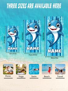 Personalized Children's Beach Towel, Perfect Summer Birthday Gift, Suitable For Various Summer Occasions. Customizable Beach Towel And Accessories, Applicable For Beach, Swimming Pool, Travel, Camping, Yoga And More. - Multicolor - View 3