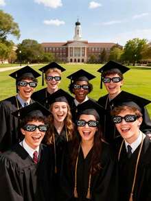 1pc 2026 Graduation Party Glasses, DIY Creative Novel Graduation Party Photo Booth Props, Graduation Party Decorations, Graduation-Themed Party Gifts, Graduation Ceremony Party Supplies, Interesting Graduation Ceremony Decorative Glasses, 2026 Graduation Ceremony Party Accessories - 查看 2