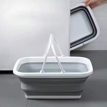 Collapsible Silicone Cleaning Bucket With Handle – Foldable Laundry & Mop Basin, Space-Saving Portable Water Tub For Home & Travel - View 1