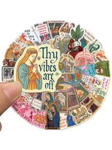 50pcs Medieval Fairy Tale Graffiti Sticker Cartoon Funny Decal For Phone Case Laptop Diary Scrapbook DIY Handbook PVC Decal Sticker (Not Easy To Fall Off) - 1 Set - View 3