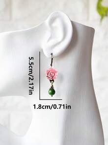 3pcs Elegant Bird & Rose Jewelry Set, Includes Geometric Beaded Chain, Metal Pendant, Earrings, Necklace, Suitable For Women's Daily, Party, Banquet, Date Wear, Valentine's Day Gift, Jewelry Gift, Daily Gifting - Multicolor - View 6